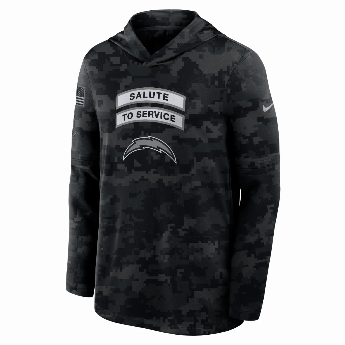 Los Angeles Chargers Salute to Service Sideline Dri-FIT NFL Long-Sleeve Hooded Top by Nike