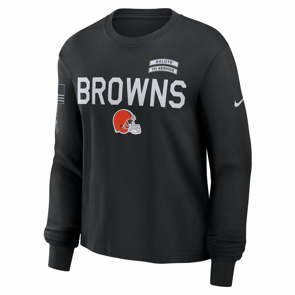 Cleveland Browns Salute to Service Sideline Dri-FIT NFL Long-Sleeve T-Shirt by Nike