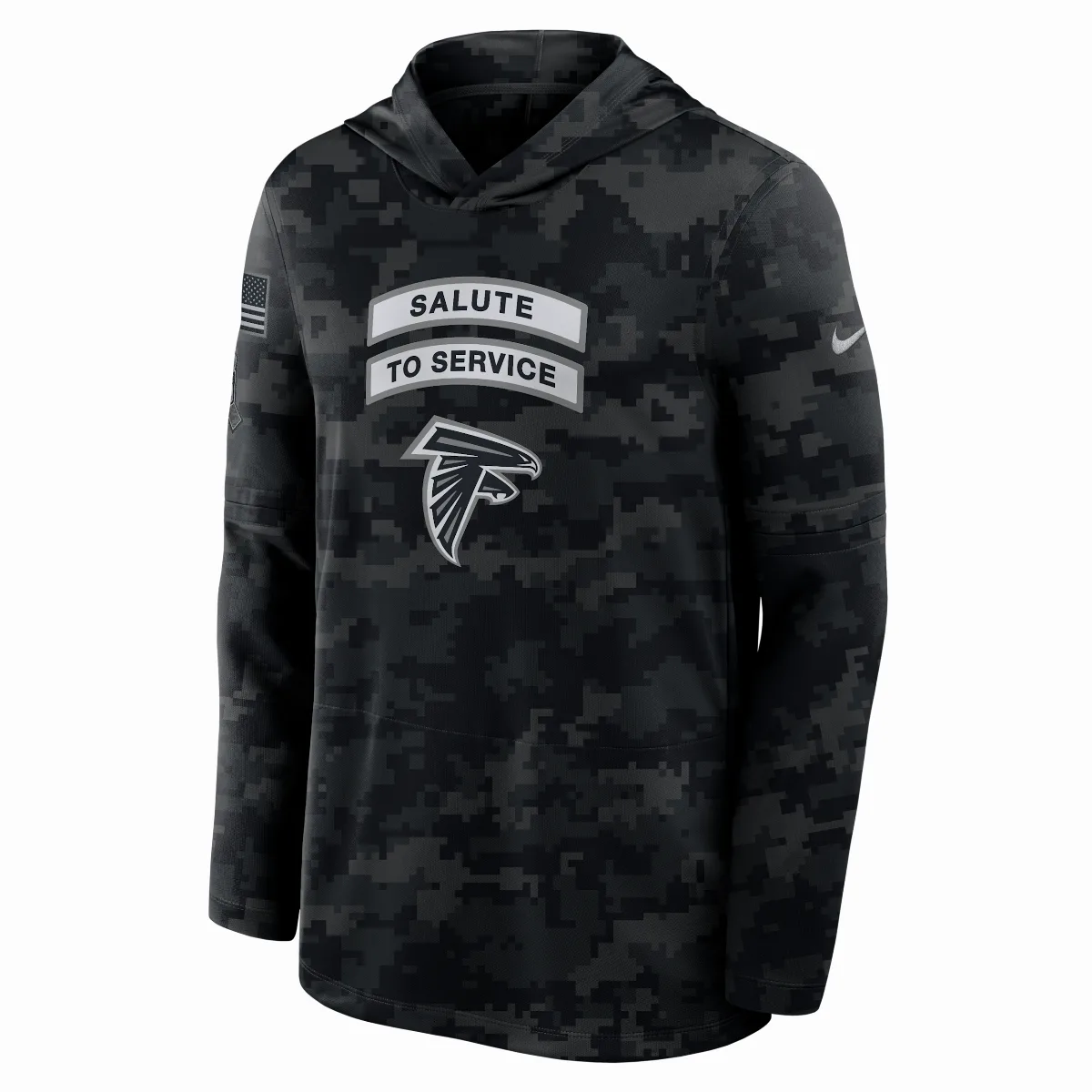 Atlanta Falcons Salute to Service Sideline Dri-FIT NFL Long-Sleeve Hooded Top by Nike