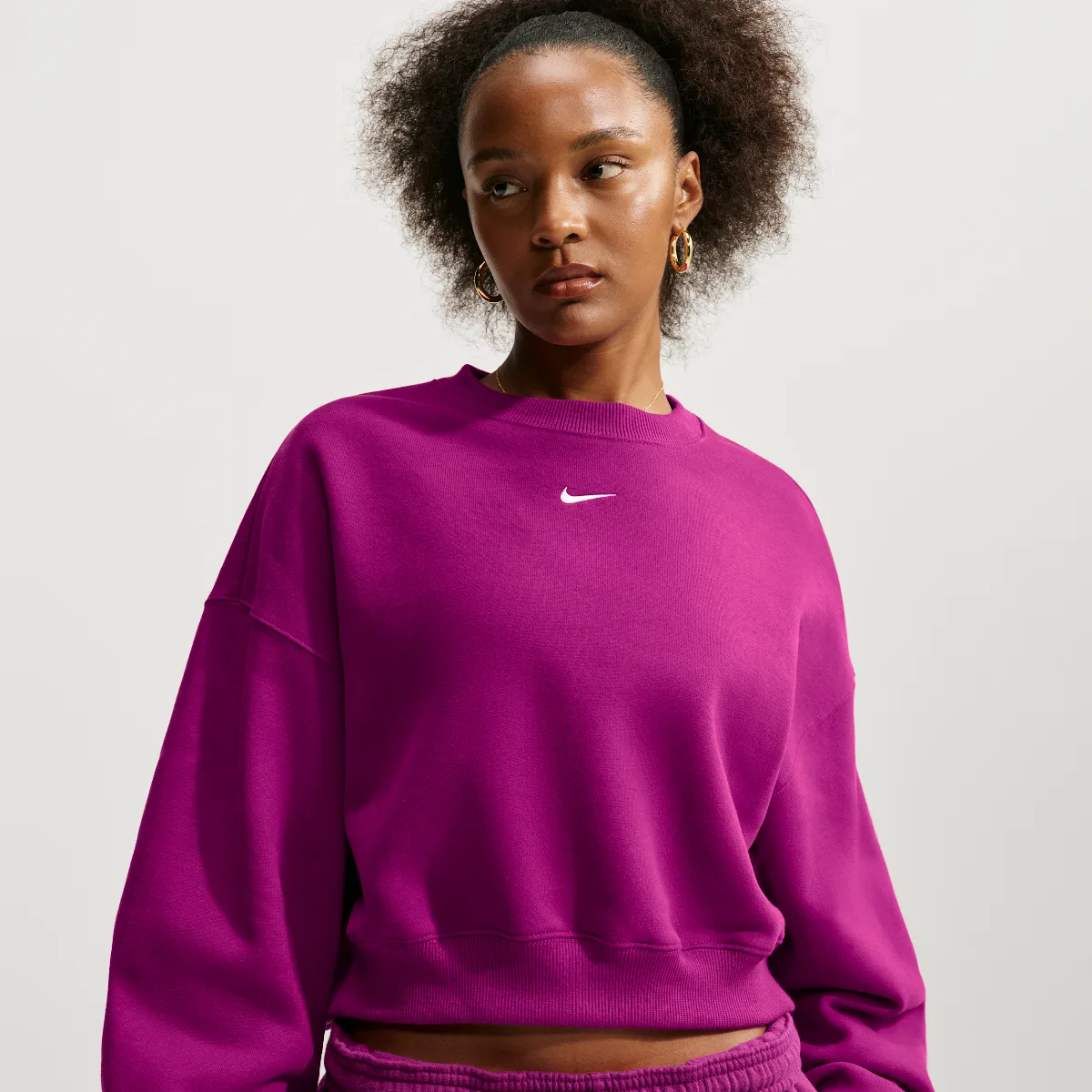 Studio Fleece Medium Weight Oversized Cropped Crew