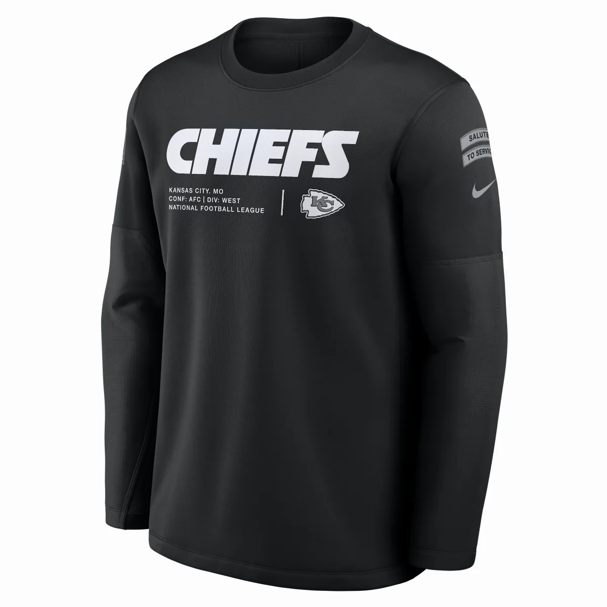 Kansas City Chiefs Salute to Service Sideline Coaches NFL Pullover Crew by Nike