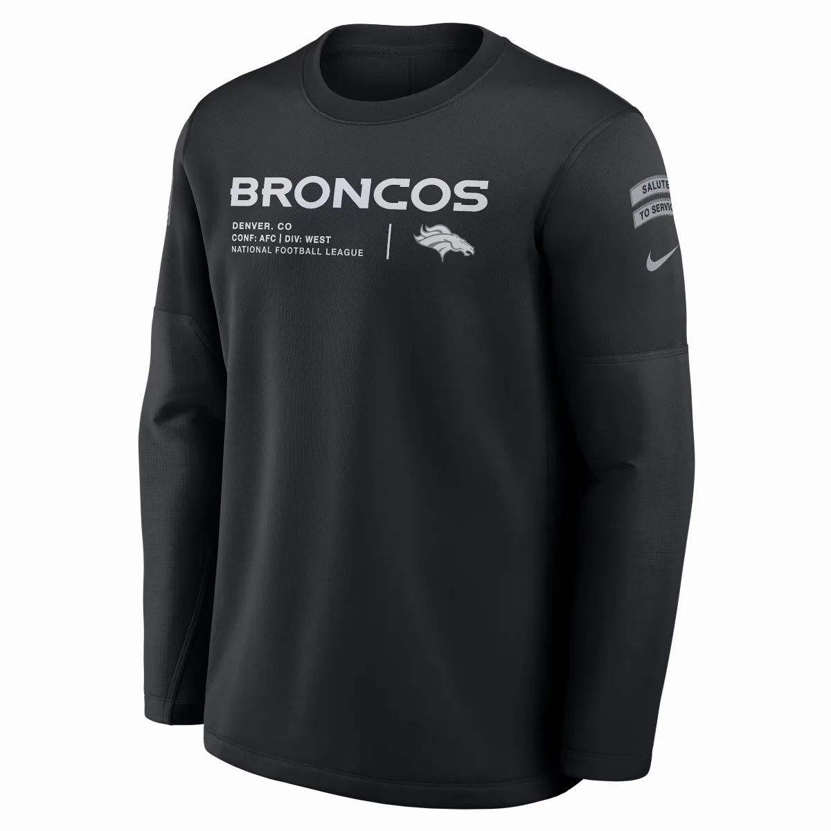 Denver Broncos Salute to Service Sideline Coaches Nike NFL Pullover Crew by Nike