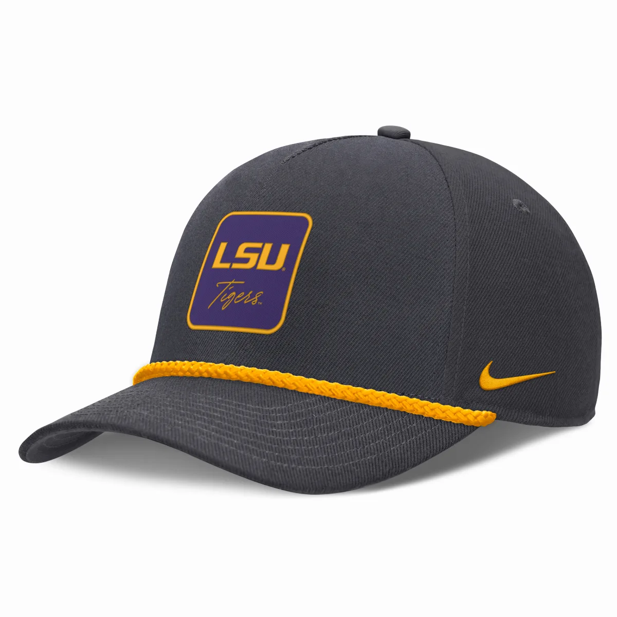 LSU Legacy Letter Rise Nike Dri-FIT College A-Frame Adjustable Hat by Nike