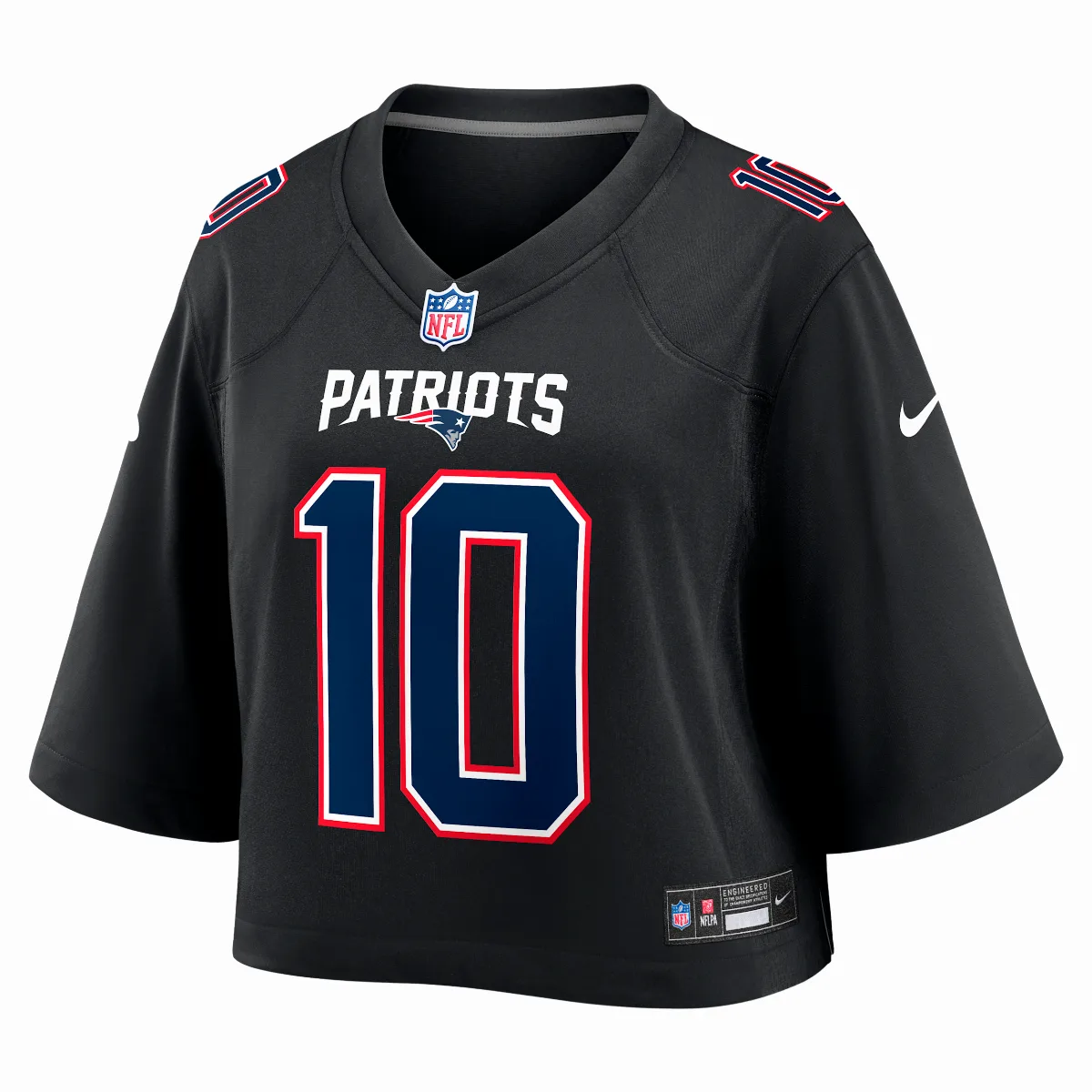 Drake Maye New England Patriots Nike NFL Cropped Tundra Game Jersey by Nike
