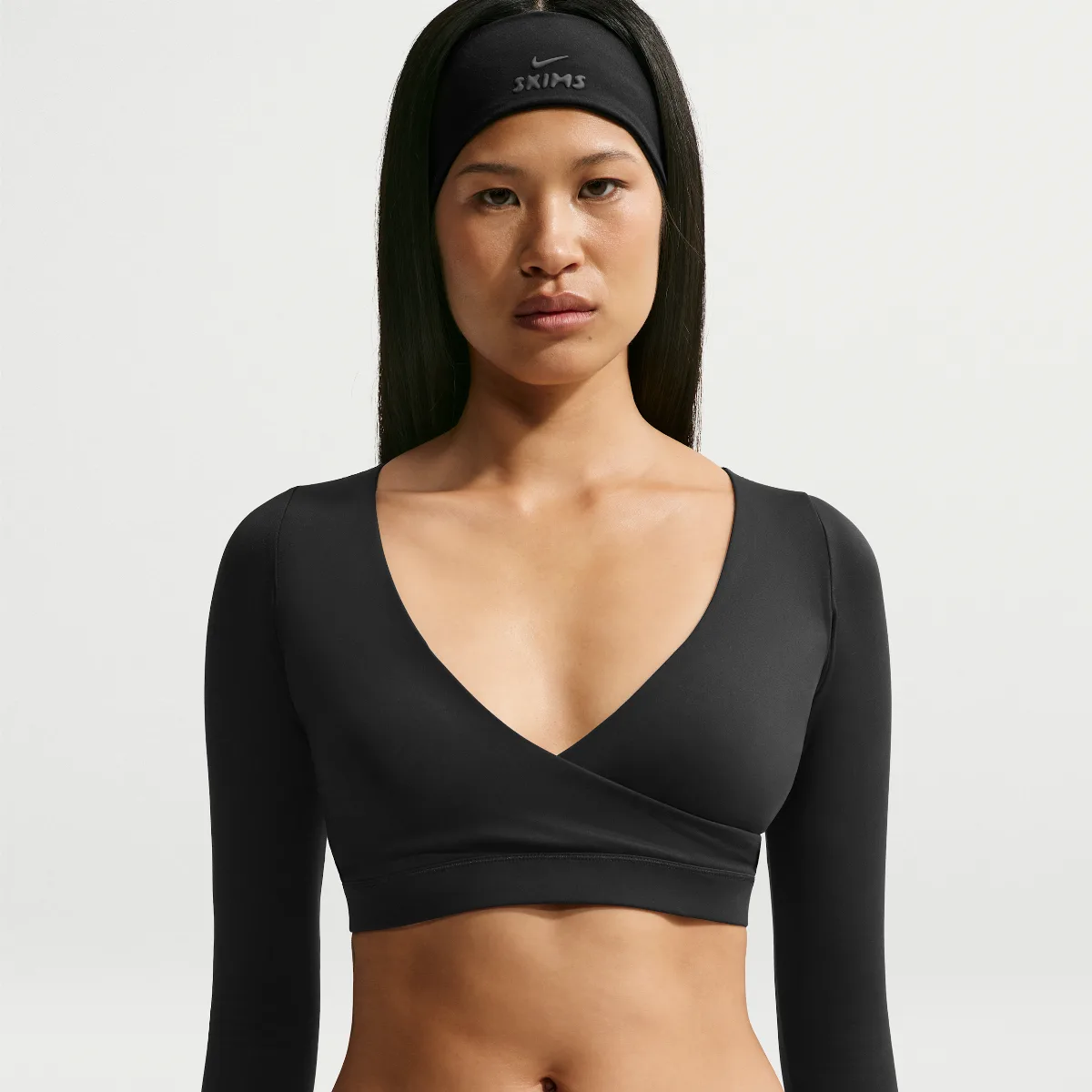 Nike SKIMS Matte Long-Sleeve Wrap Top by Nike