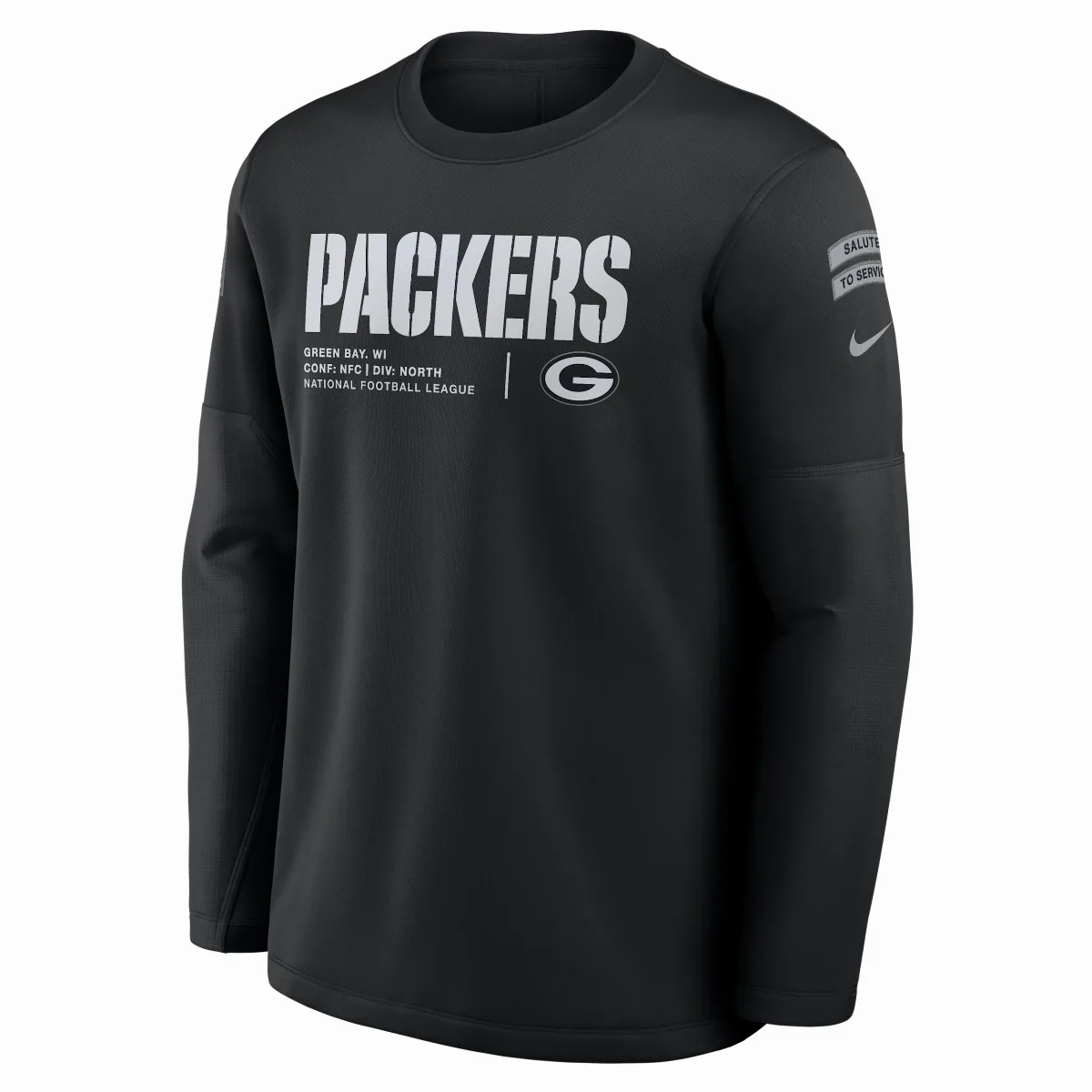 Green Bay Packers Salute to Service Sideline Coaches NFL Pullover Crew by Nike