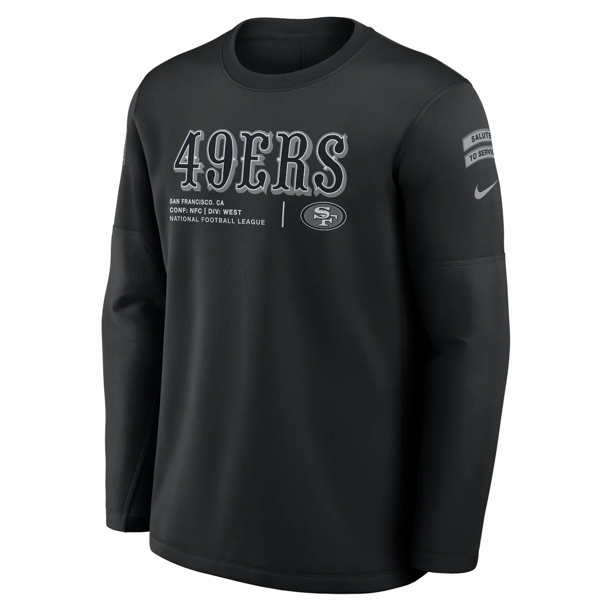 San Francisco 49ers Salute to Service Sideline Coaches NFL Pullover Crew by Nike