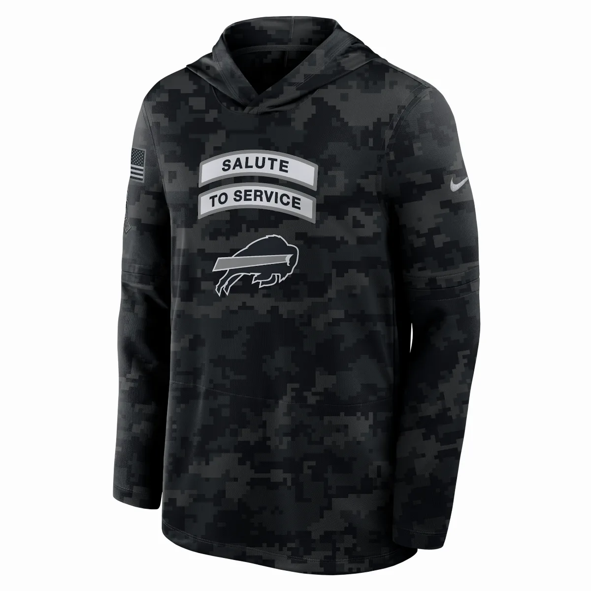 Buffalo Bills Salute to Service Sideline Dri-FIT NFL Long-Sleeve Hooded Top by Nike