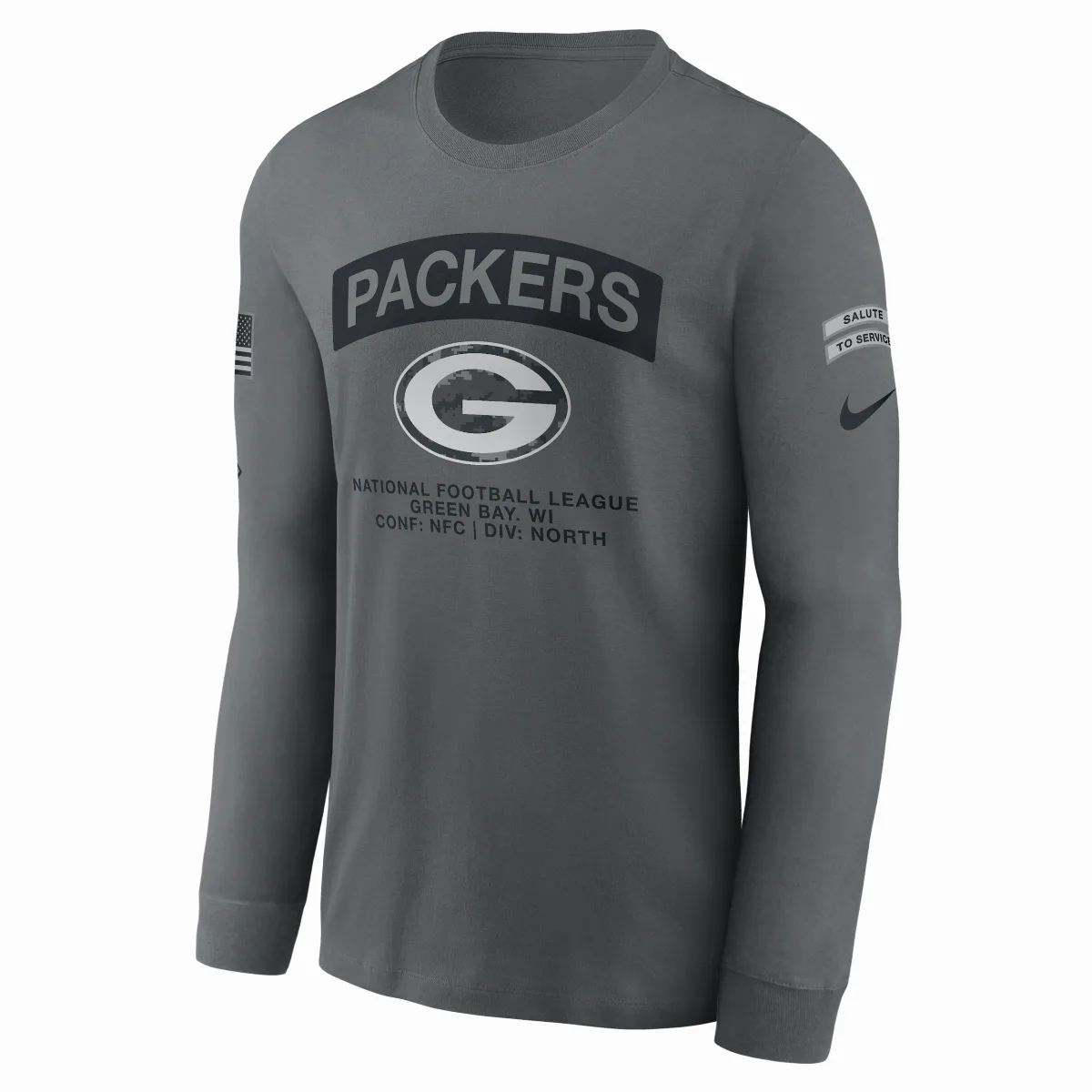 Green Bay Packers Salute to Service NFL Long-Sleeve T-Shirt by Nike