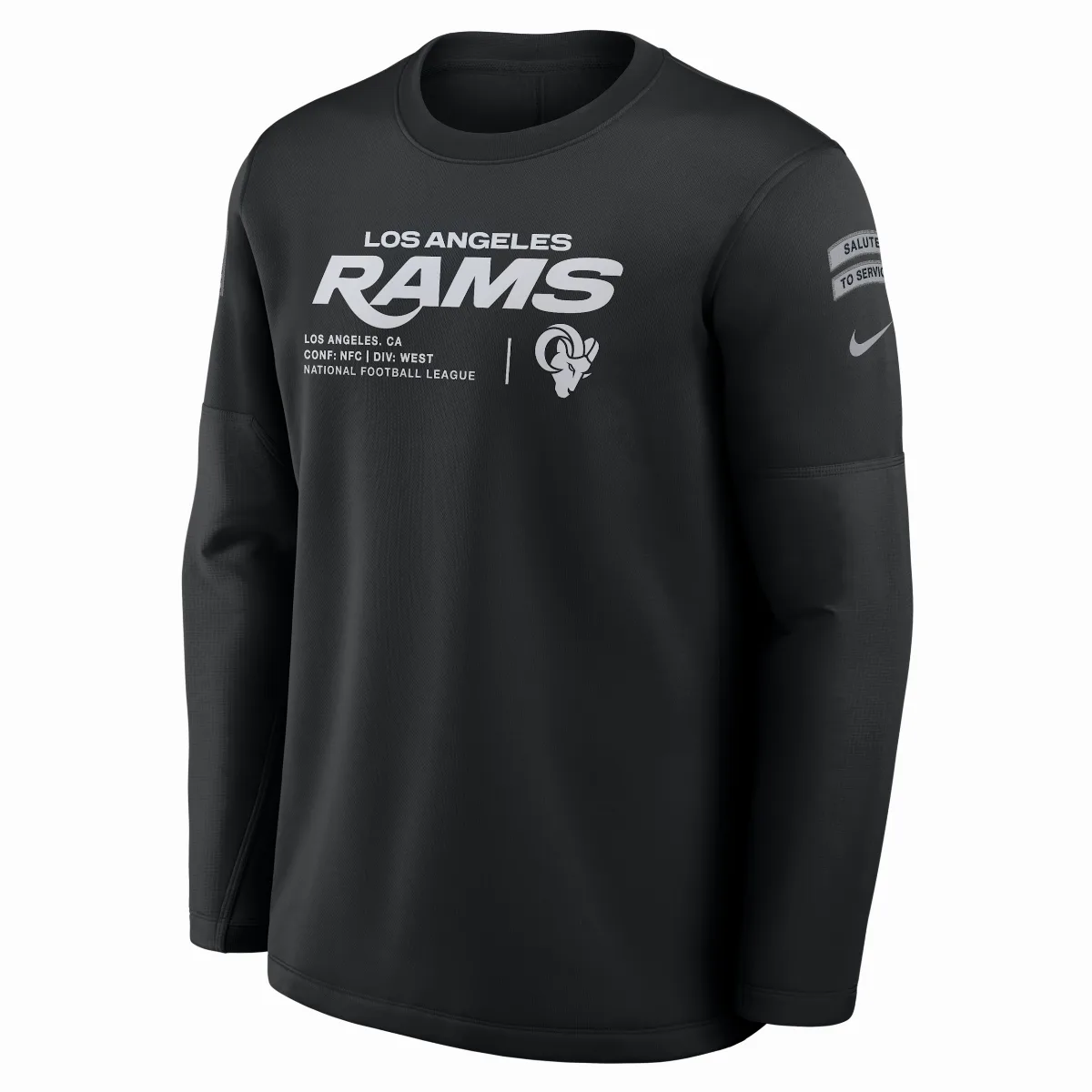 Los Angeles Rams Salute to Service Sideline Coaches NFL Pullover Crew by Nike