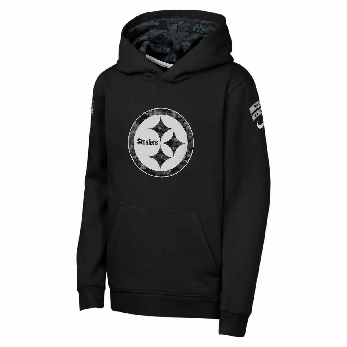 Pittsburgh Steelers Salute to Service Sideline Club NFL Pullover Hoodie by Nike