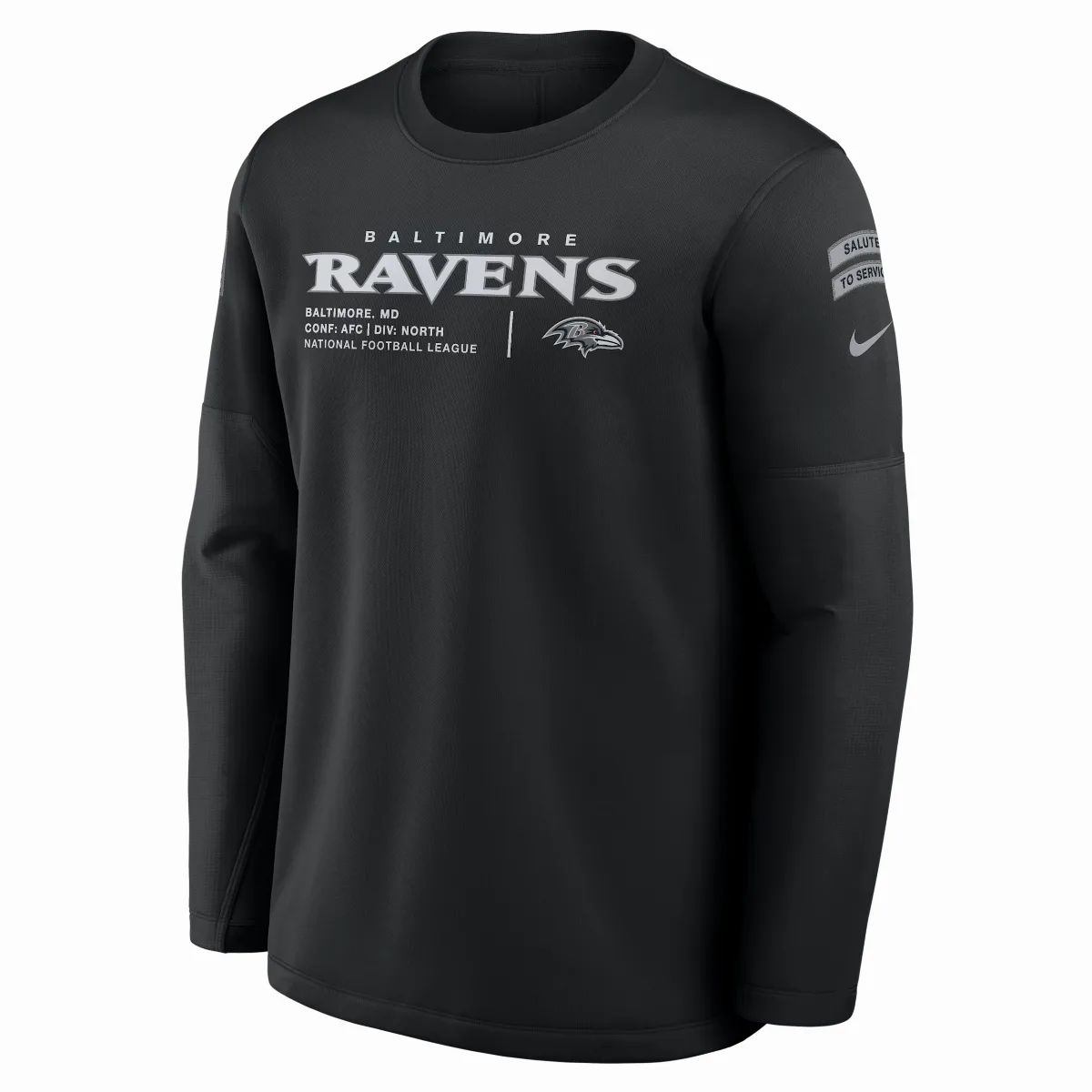 Baltimore Ravens Salute to Service Sideline Coaches NFL Pullover Crew by Nike
