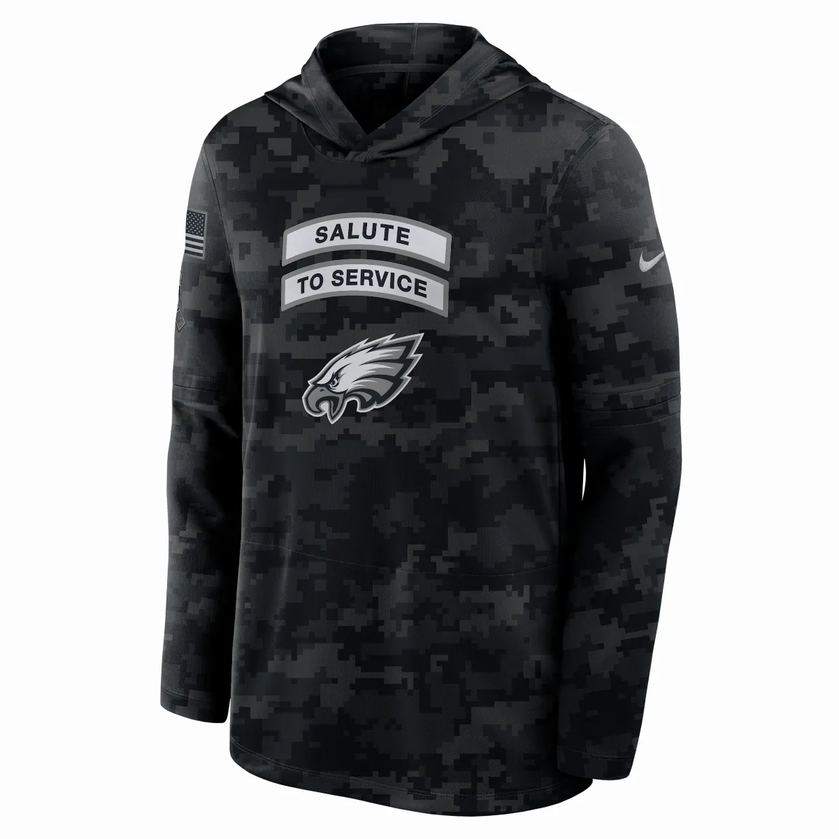 Philadelphia Eagles Salute to Service Sideline Dri-FIT NFL Long-Sleeve Hooded Top by Nike