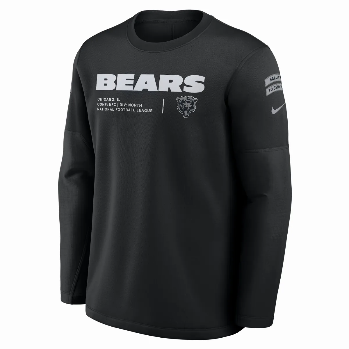Chicago Bears Salute to Service Sideline Coaches NFL Pullover Crew by Nike