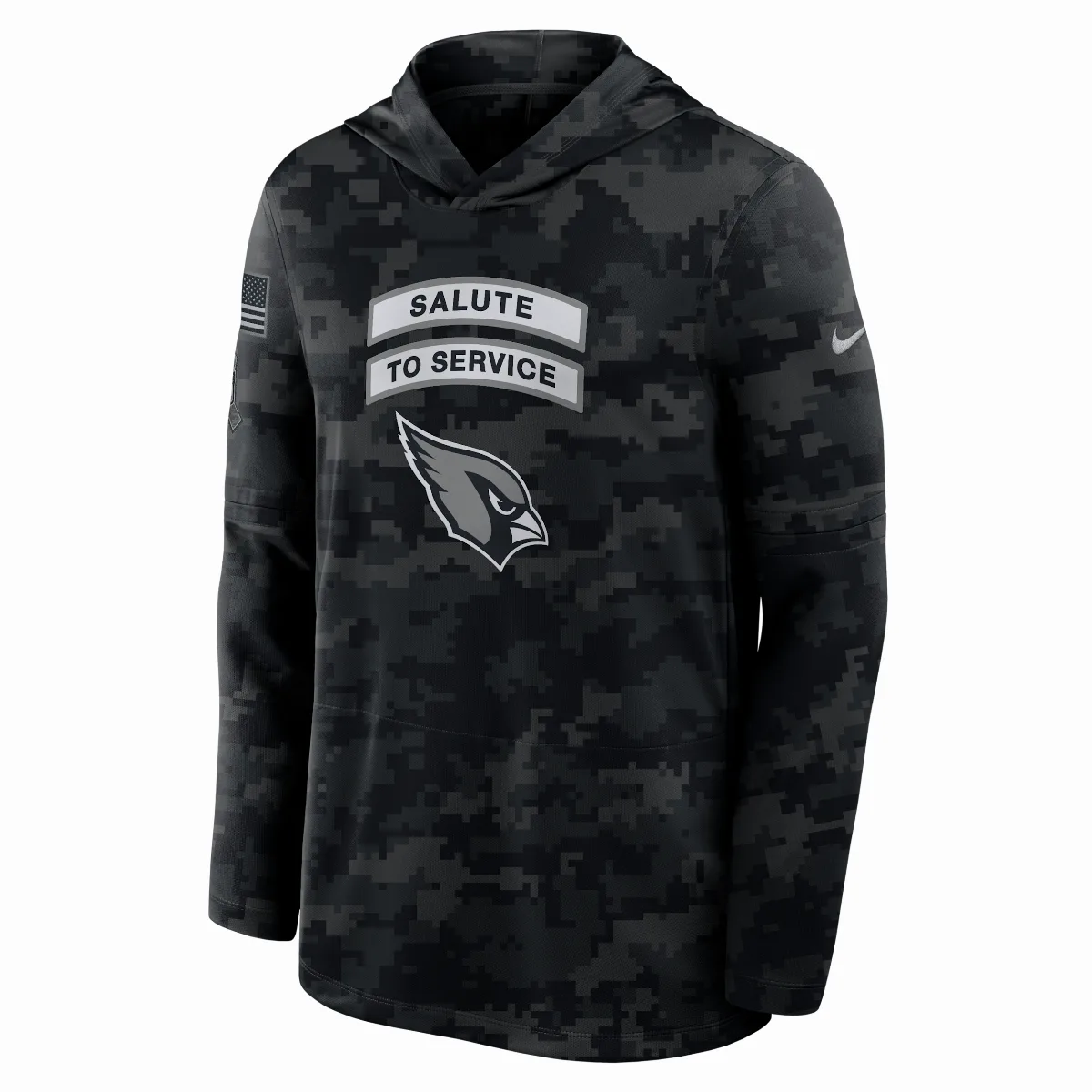 Arizona Cardinals Salute to Service Sideline Dri-FIT NFL Long-Sleeve Hooded Top by Nike