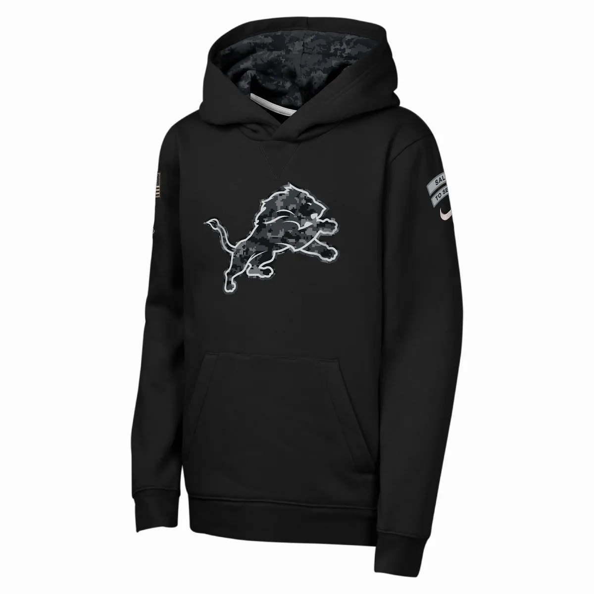Detroit Lions Salute to Service Sideline Club NFL Pullover Hoodie by Nike