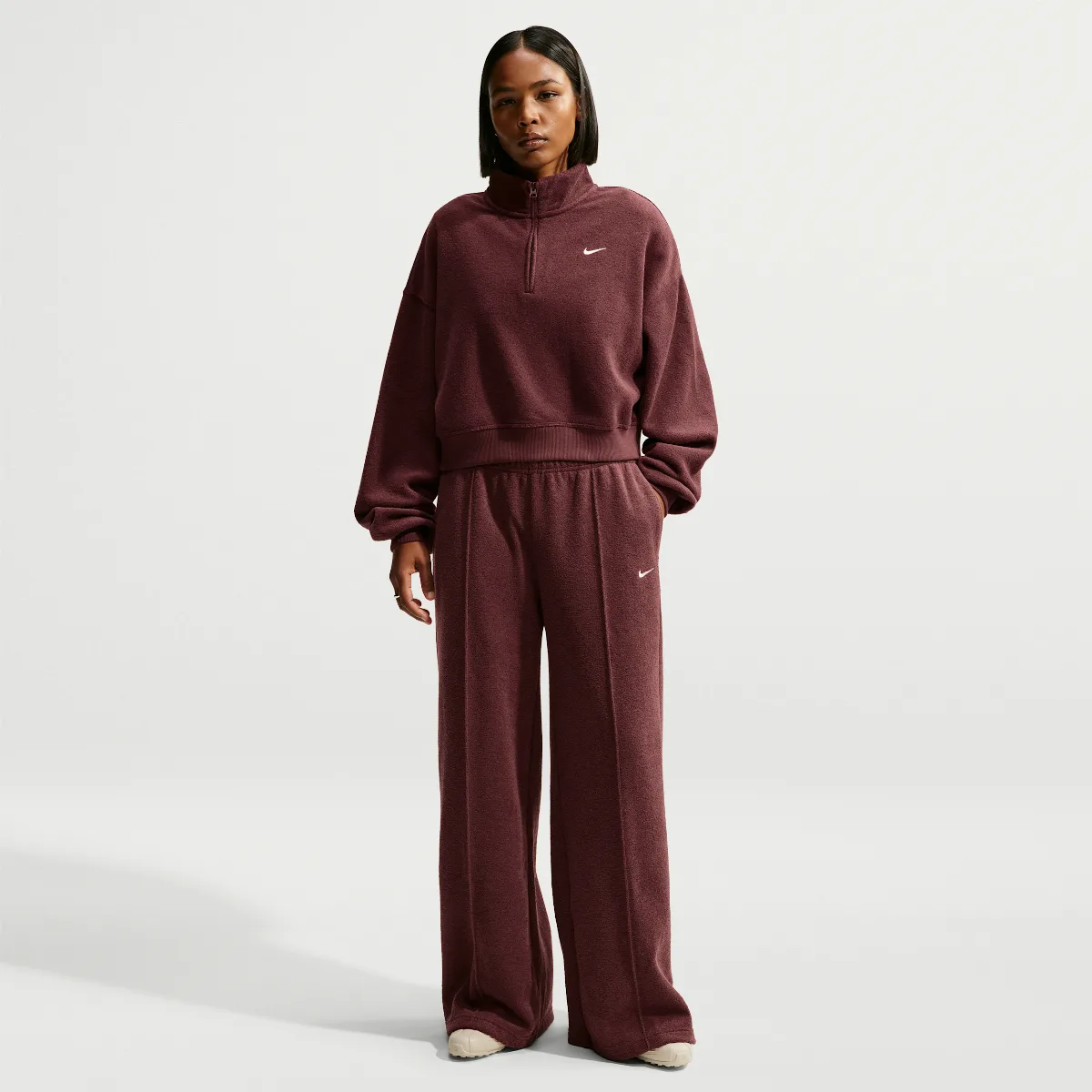 Studio Fleece Medium-Weight Plush Mid-Rise Wide-Leg Pants