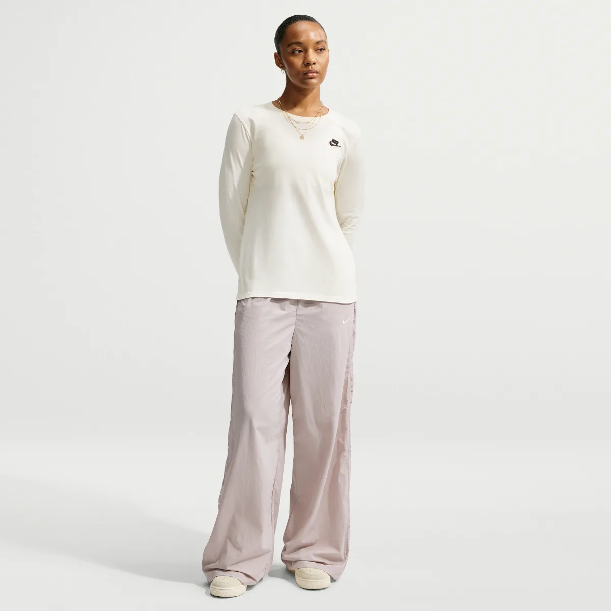 Sportswear Loose Mid-Rise Lace Track Pants