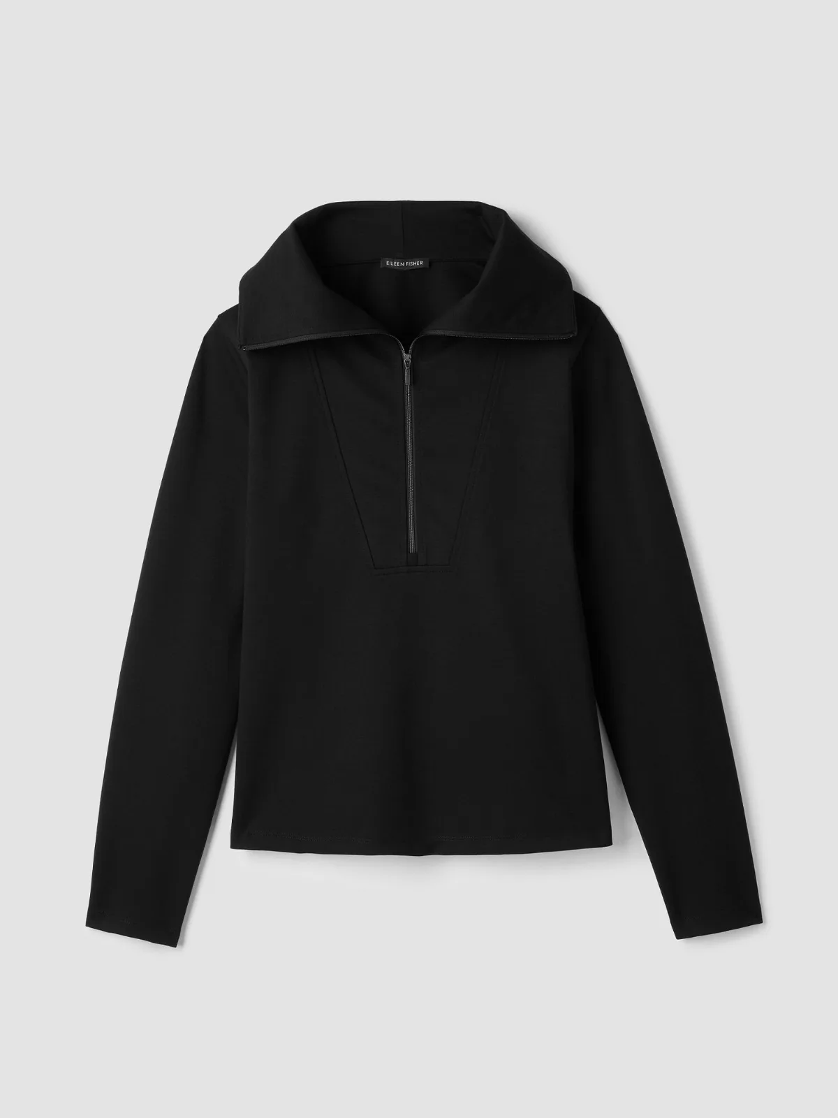 Lightweight Ponte Funnel Neck Top by Eileen Fisher