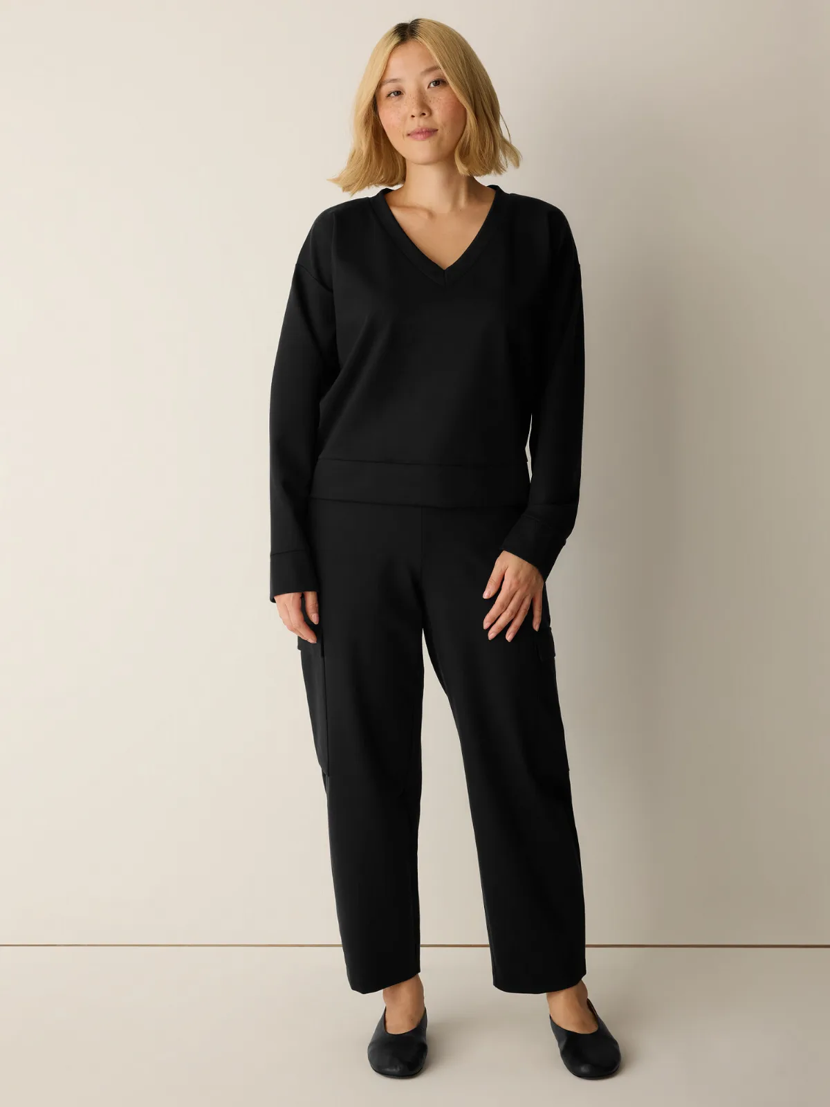 Lightweight Ponte Lantern Cargo Pant by Eileen Fisher