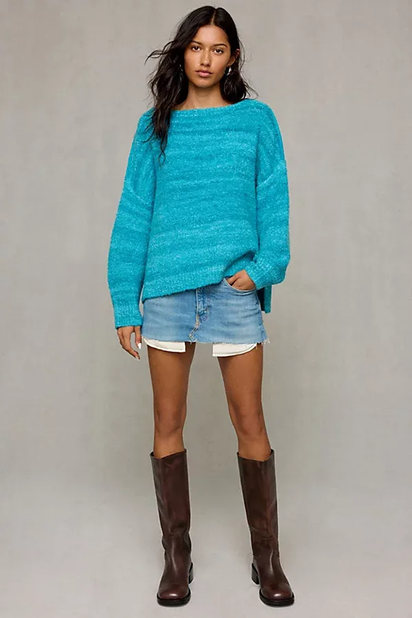 Nola Boucle Oversized Boatneck Sweater