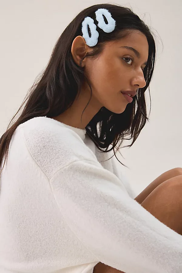 Cozy Faux Fur Snap Clips by Urban Outfitters