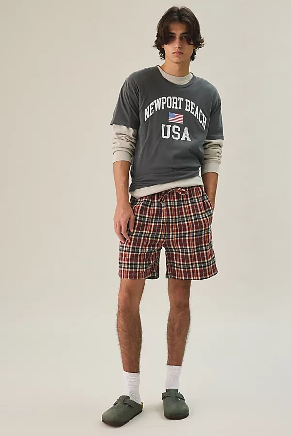 Standard Cloth Plaid Flannel Lounge Shorts by Standard Cloth