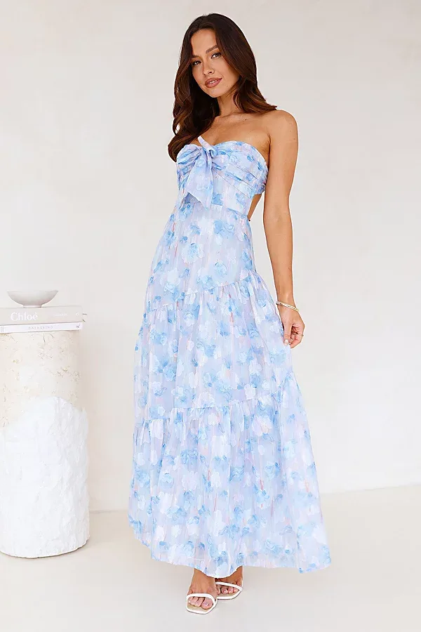 Ethereal Spring Strapless Maxi Dress by Hello Molly