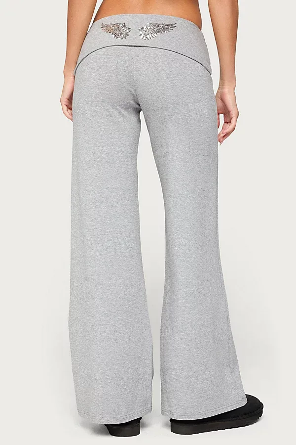 Angel Energy Sequin Foldover Pants by Edikted