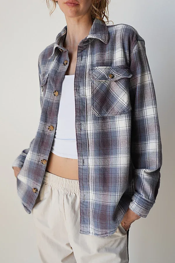 Vintage Bleach Washed Heavy Flannel Top by ARC