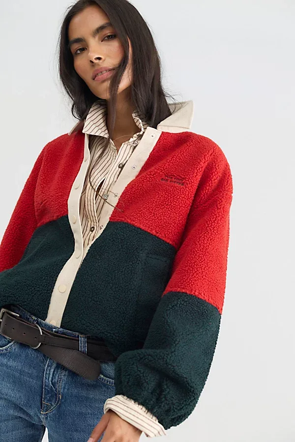 Color-Blocked Fleece Jacket by The Tiny Big Sister