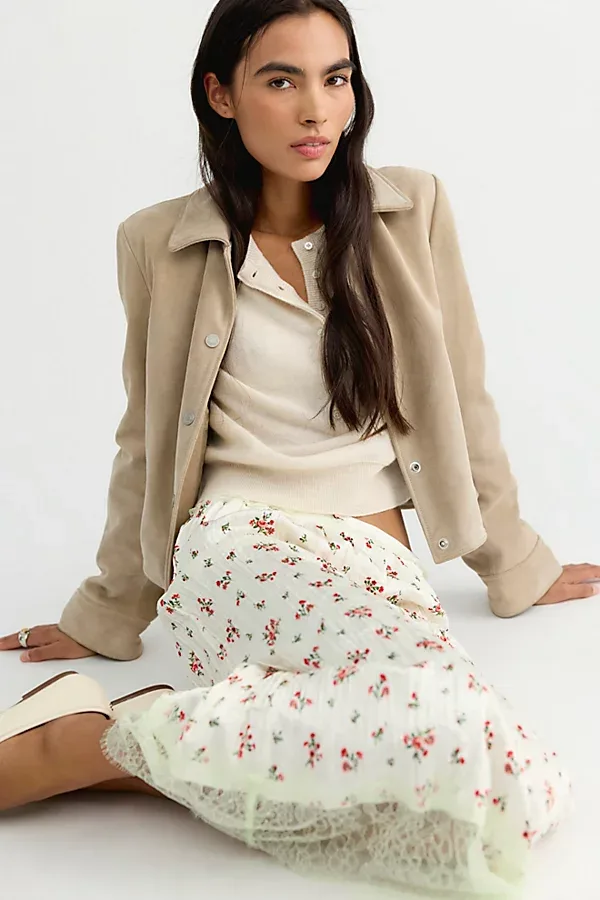 Piper Crinkle Column Midi Skirt by Free People