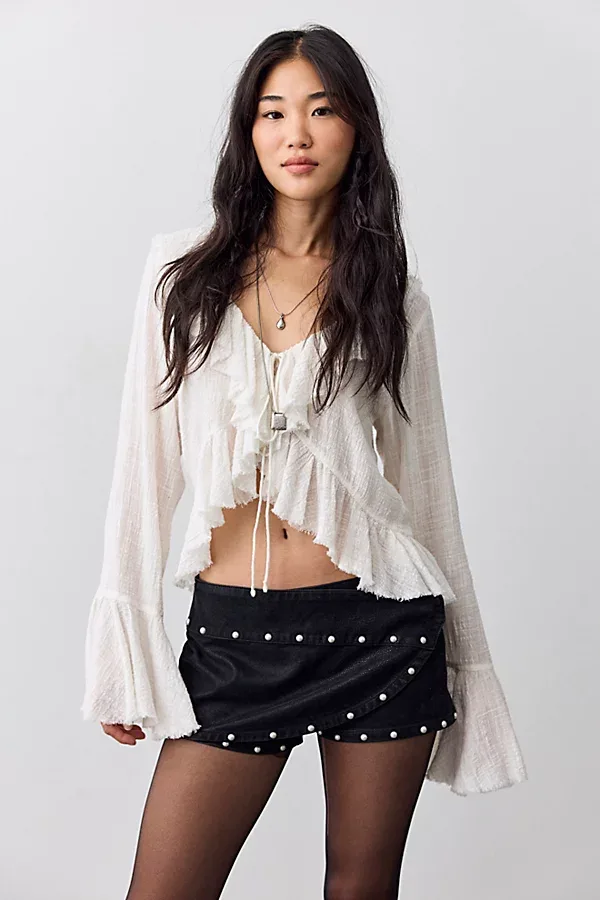 Low Rider Studded Wrap Skort by Free People
