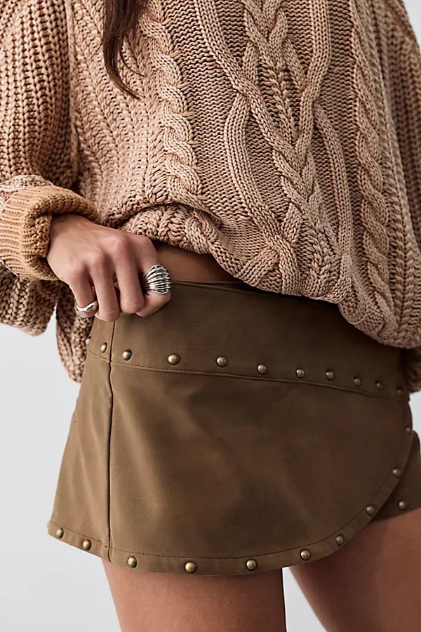 Low Rider Studded Wrap Skort