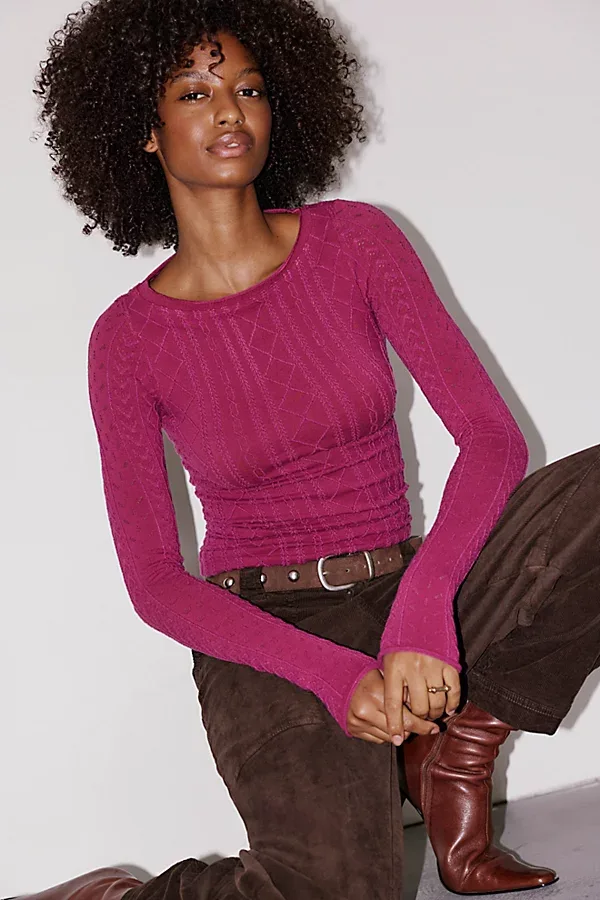 So Soft Seamless Modal Cable Long Sleeve
