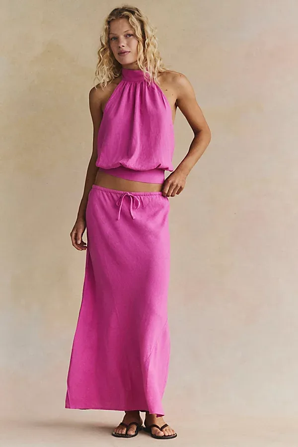Sandshell Linen Kayla Convertible Maxi Skirt by Free People