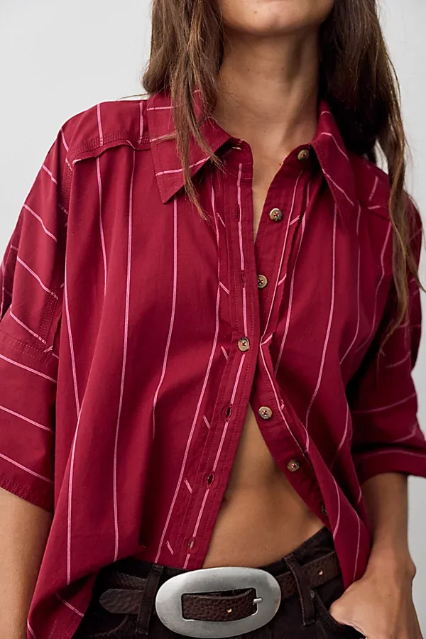 We the Free Seaside Cotton Stripe Shirt by Free People
