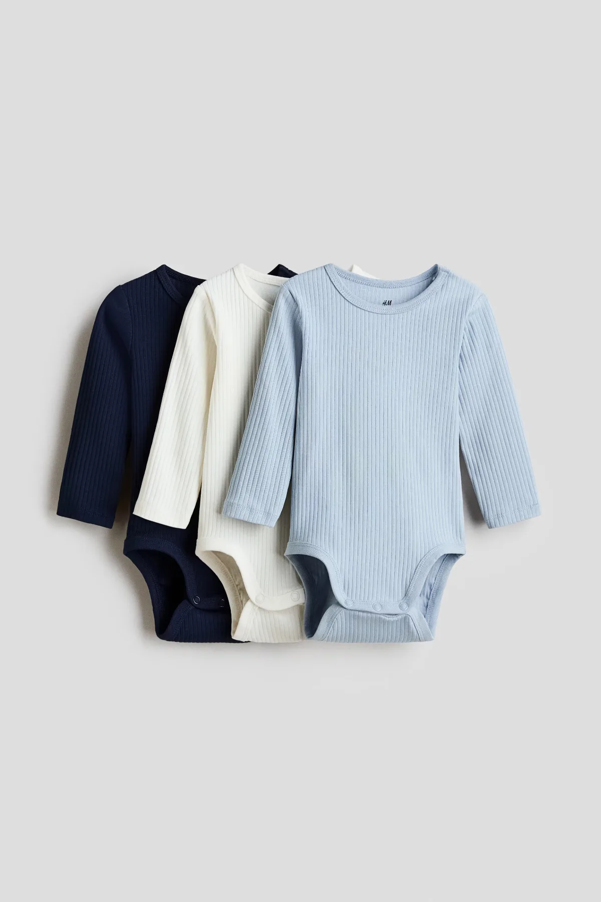 3-Pack Ribbed Bodysuits by H&M