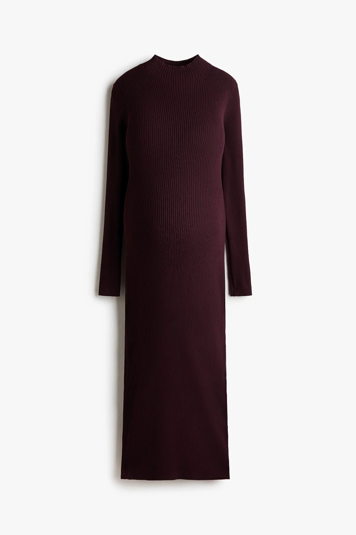 MAMA Rib-Knit Mock Turtleneck Dress by H&M