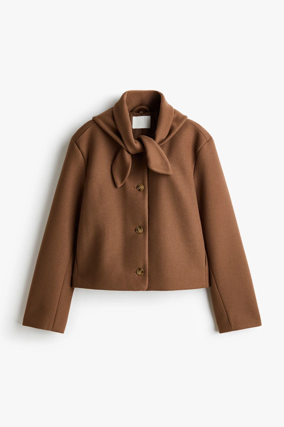 Scarf-Collar Twill Jacket by H&M