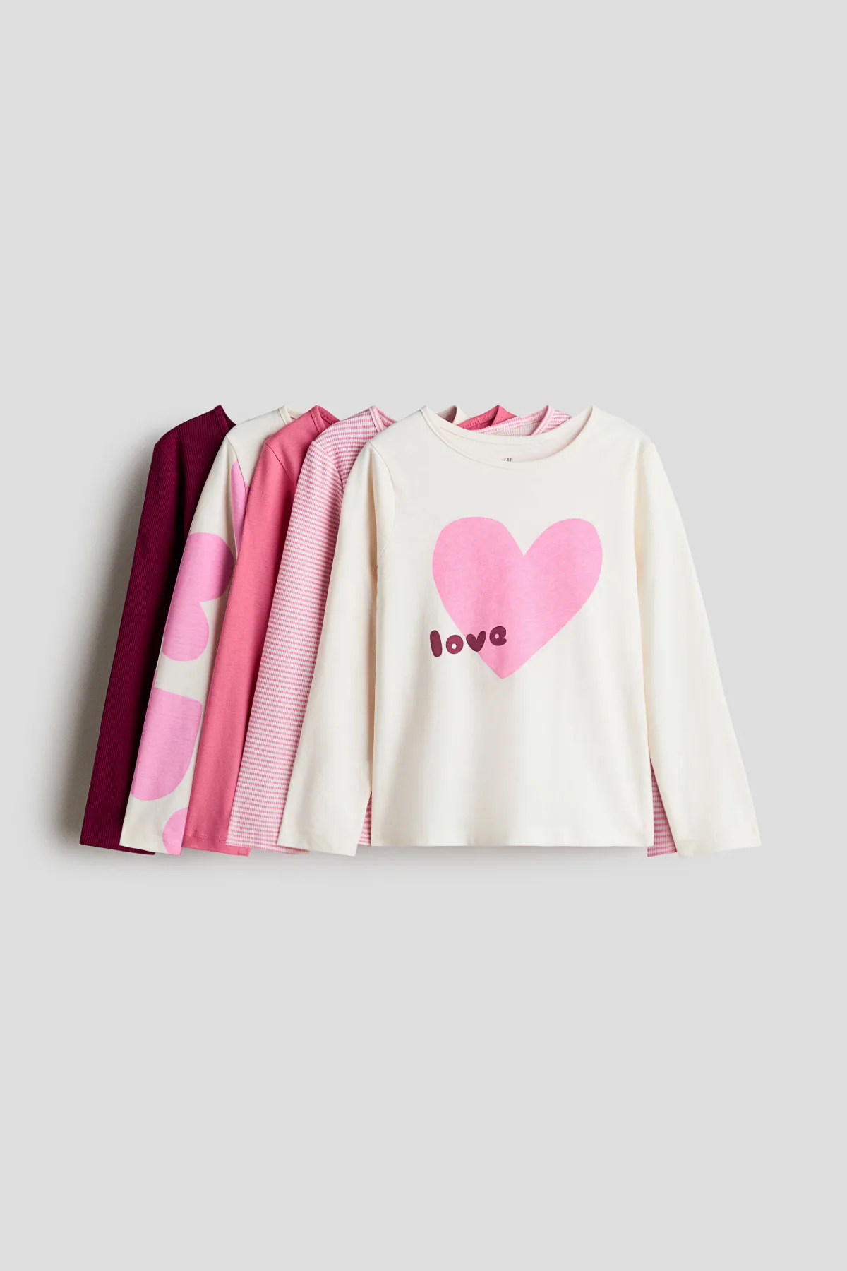 5-Pack Long-Sleeved Cotton T-Shirts by H&M
