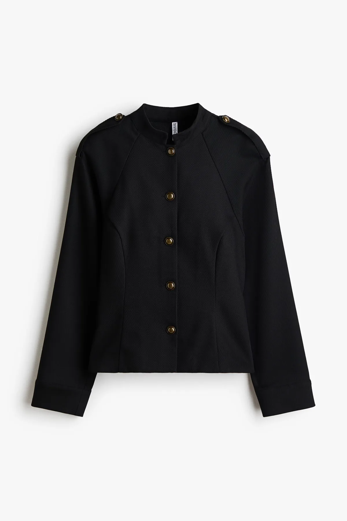Band-Collar Twill Jacket