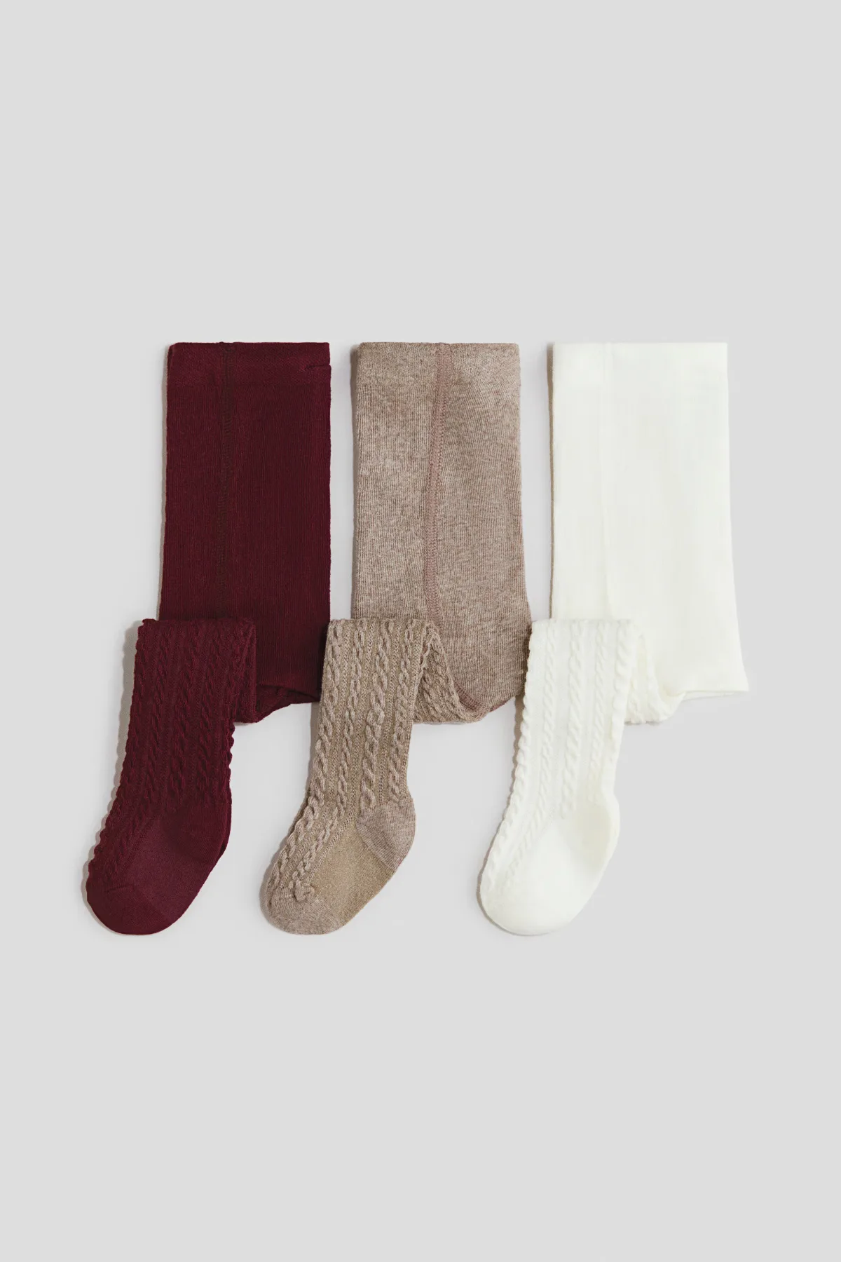 3-Pack Ribbed Tights by H&M