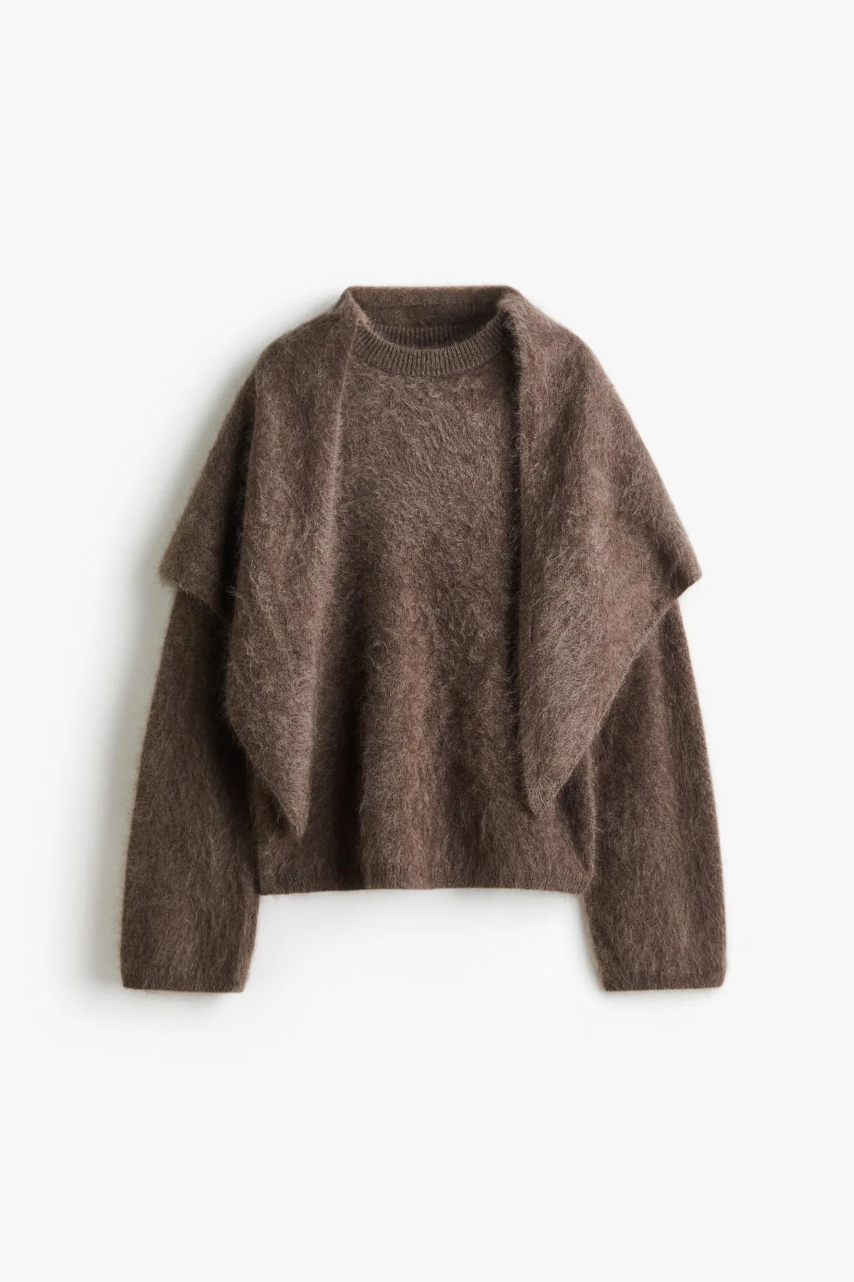 Brushed Wool Sweater with Scarf by H&M
