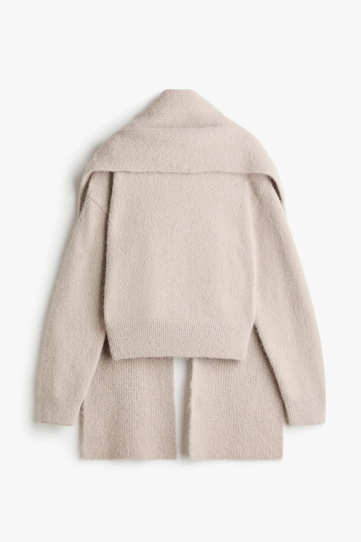 Fluffy Knit Scarf-Detail Sweater by H&M
