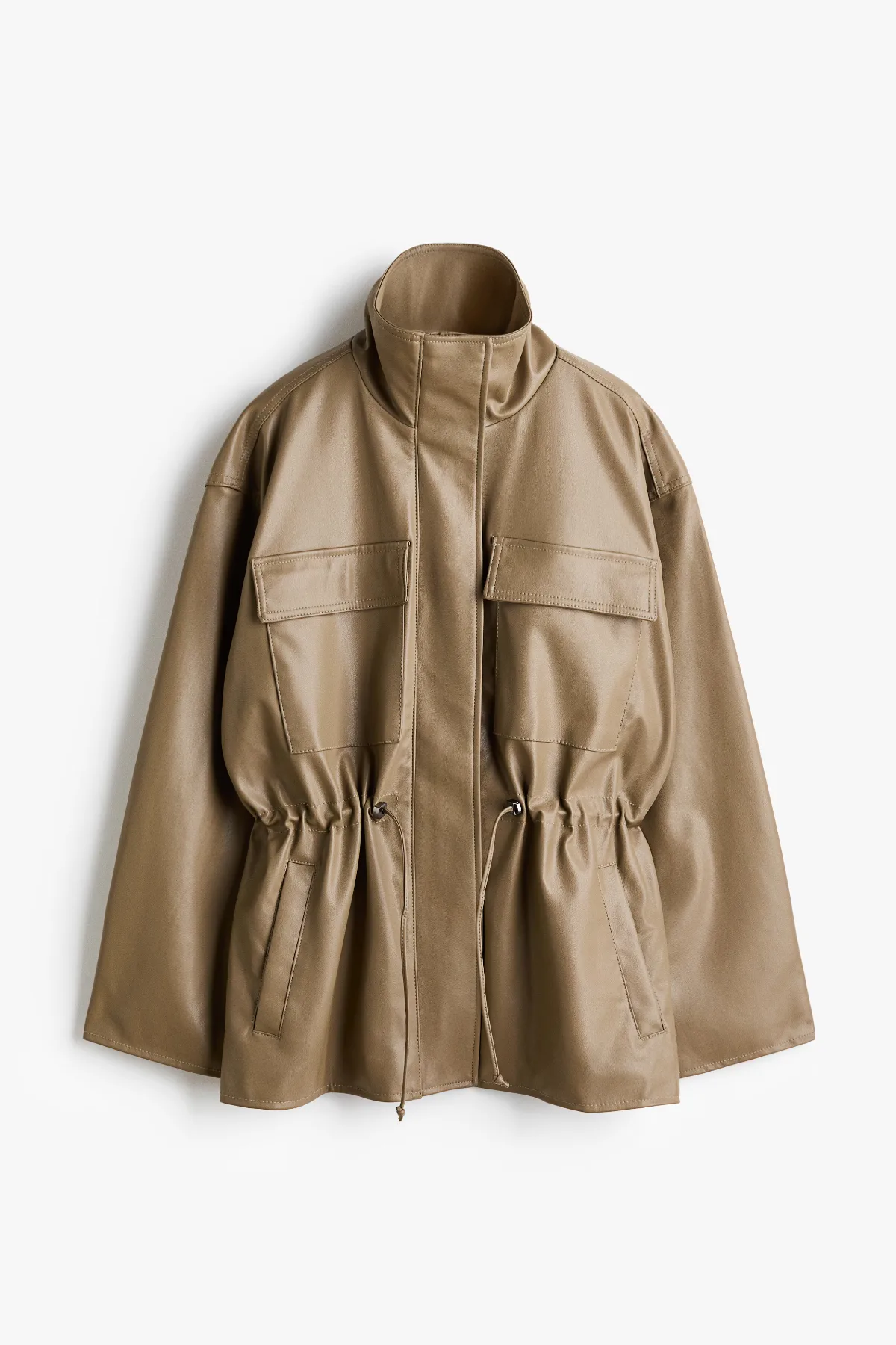 Oversized Drawstring-Detail Jacket