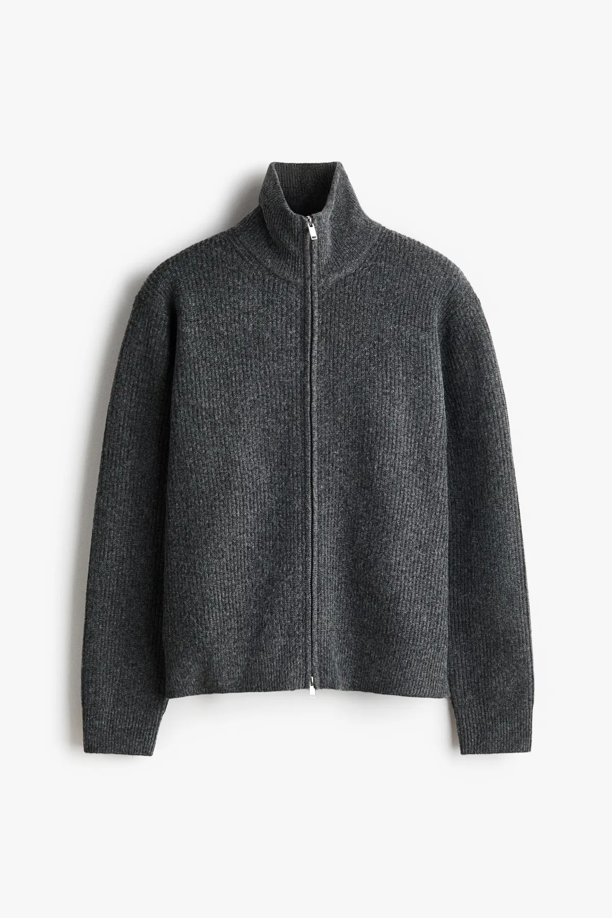 Regular-Fit Rib-Knit Cardigan with Zipper by H&M