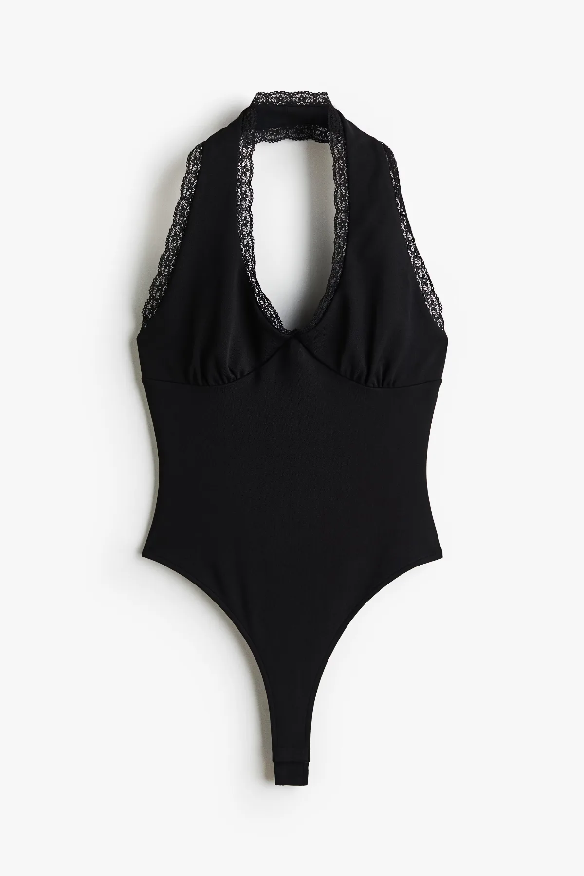 Lace-Trimmed Halterneck Bodysuit by H&M