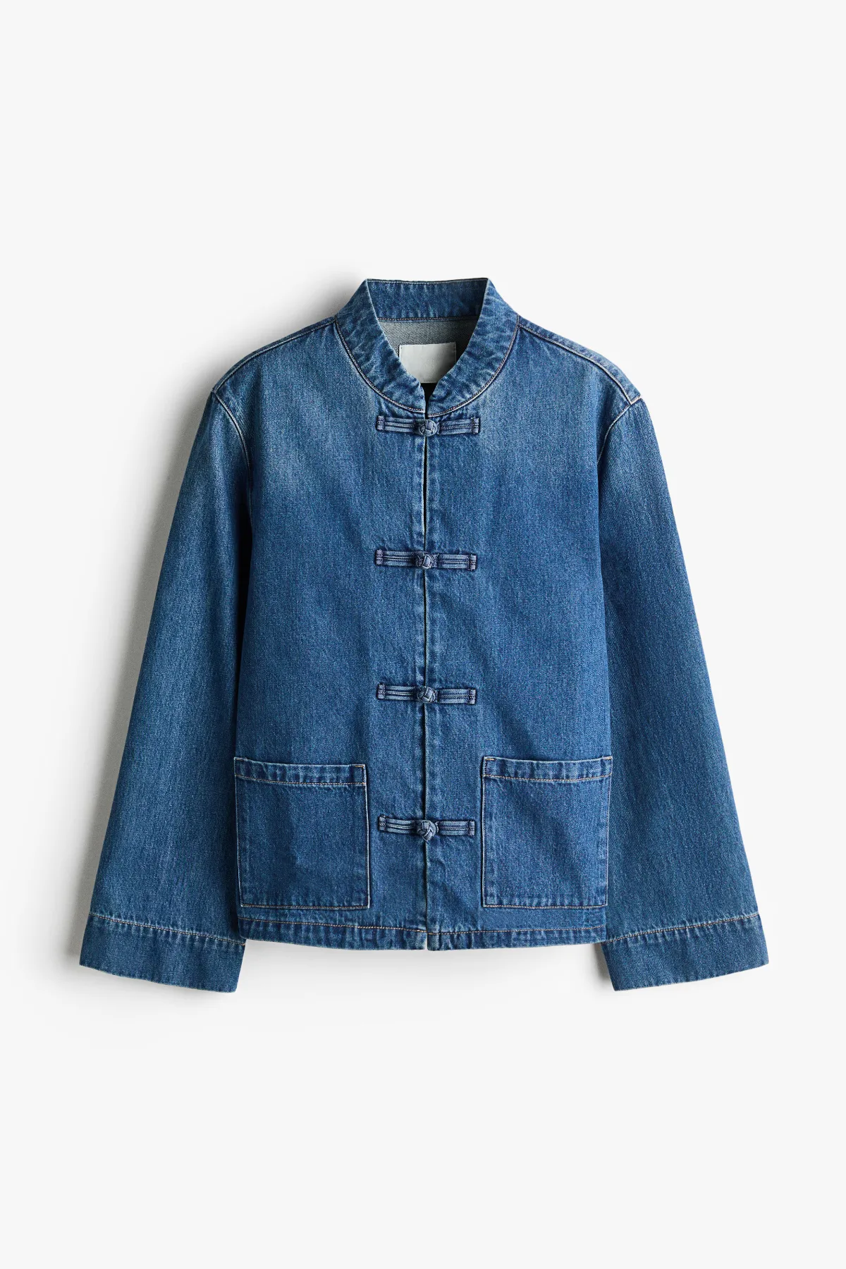 Knot-Button Denim Jacket by H&M