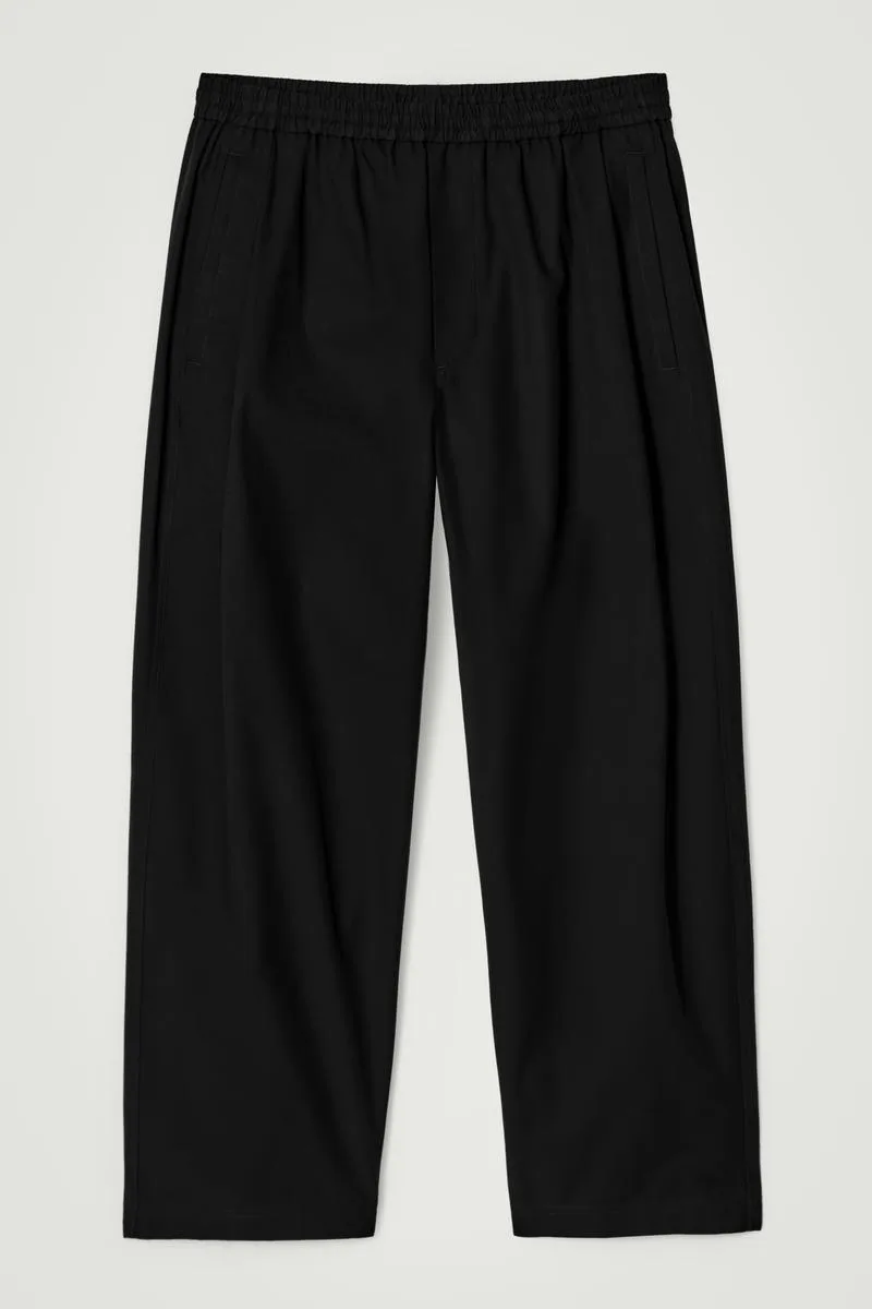 Cropped Elasticated Relaxed-Fit Wide-Leg Pants by COS
